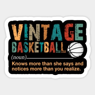 Vintage Basketball Definition Noun Costume Gift Sticker